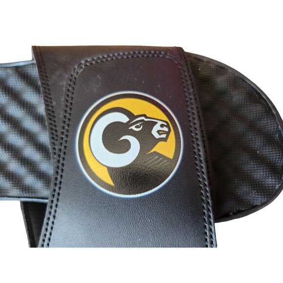 I Slides Black Slide On Adjustable‎ Sandals Ram Men's Size 9 - Picture 3 of 9